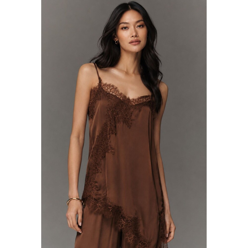 ANTHROPOLOGIE LYREBIRD New SMALL Top Blouse Camisole Heirloom Lace Asymmetrical